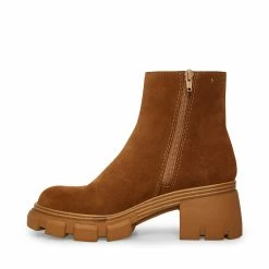 STEVEMADDEN Women's Shoes HALT CHESTNUT SUEDE