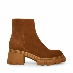STEVEMADDEN Women's Shoes HALT CHESTNUT SUEDE