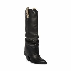 STEVEMADDEN LASSY BLACK LEATHER