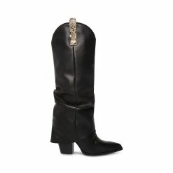 STEVEMADDEN LASSY BLACK LEATHER