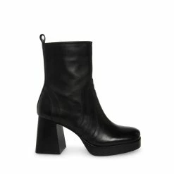 SteveMadden Women's Shoes MAGGIE BLACK LEATHER