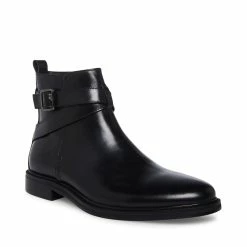 STEVEMADDEN Men's MATTHEW BLACK LEATHER