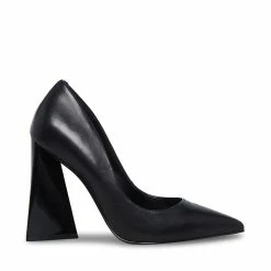 STEVEMADDEN PICKEE BLACK LEATHER Women's Shoes
