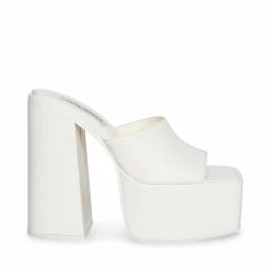 SteveMadden Women's Shoes TRIXIE WHITE LEATHER