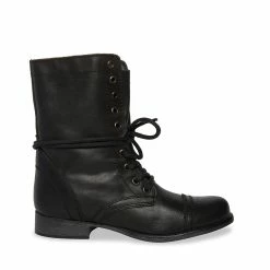 SteveMadden TROOPA BLACK LEATHER Women's Shoes