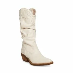 STEVEMADDEN Women's Shoes WHISKEY WHITE LEATHER