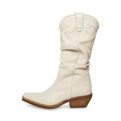 STEVEMADDEN Women's Shoes WHISKEY WHITE LEATHER