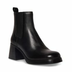 STEVEMADDEN Women's Shoes ZEKE BLACK LEATHER