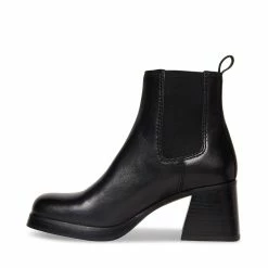 STEVEMADDEN Women's Shoes ZEKE BLACK LEATHER