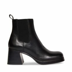 STEVEMADDEN Women's Shoes ZEKE BLACK LEATHER