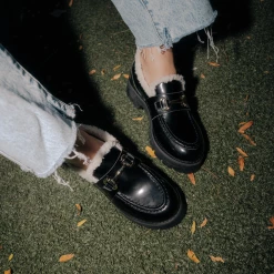 STEVEMADDEN LANDO-F BLACK LEATHER Women's Shoes