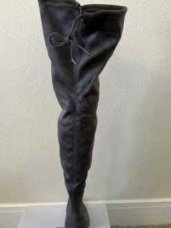 Recurate Resale NORRIS GREY SUEDE HEELED BOOTS - SM REBOOTED