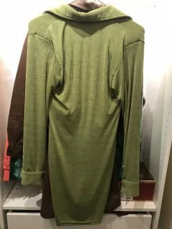 Recurate Resale LONG SLEEVE BUTTON UP DRESS LIME - SM REBOOTED