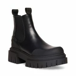 STEVEMADDEN NICKI BLACK LEATHER Women's Shoes