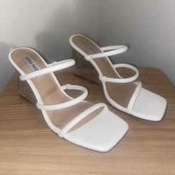 Recurate LUNETTE STRAPPY CLEAR WEDGE SANDAL - SM REBOOTED Resale