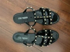 Recurate STEER STUDDED SANDALS IN BLACK - SM REBOOTED