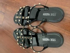 Recurate STEER STUDDED SANDALS IN BLACK - SM REBOOTED